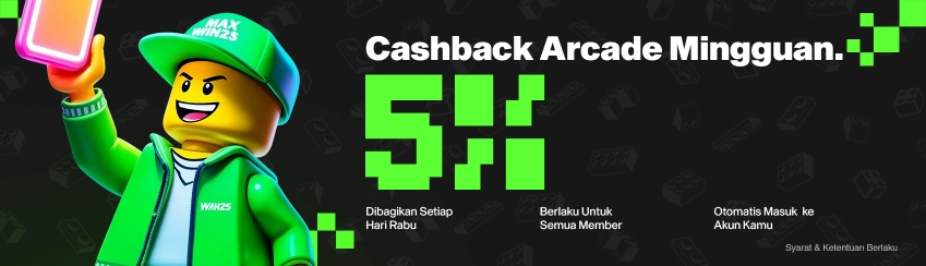 BONUS CASHBACK MINGGUAN ARCADE GAME 5%