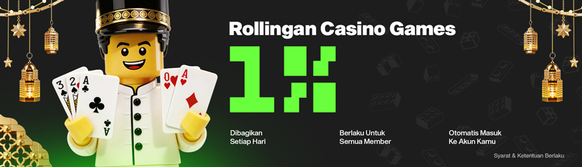 BONUS ROLLINGAN MINGGUAN CASINO UP TO 1%