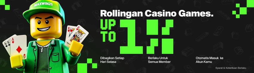 BONUS ROLLINGAN MINGGUAN CASINO UP TO 1%